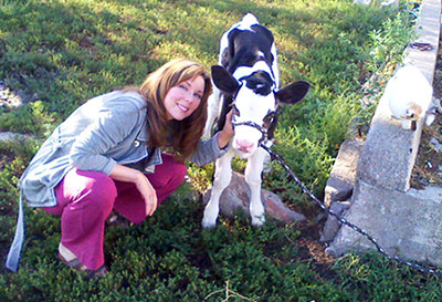 Terri on the farm